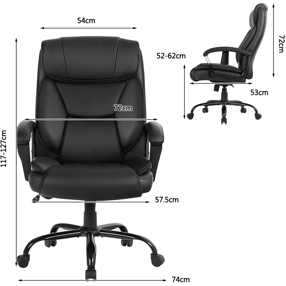 Costway Black PU Leather Executive Office Chair Image 9