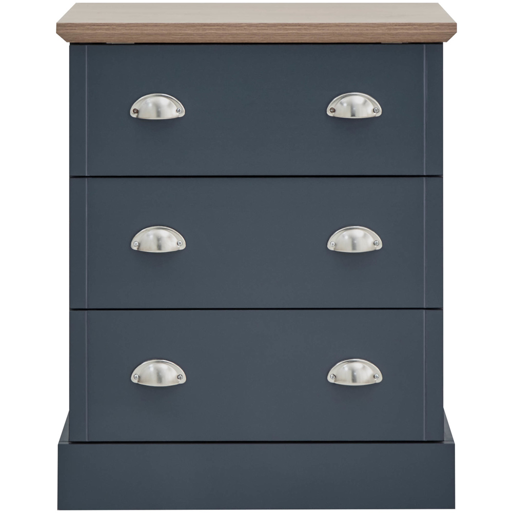 GFW Kendal 3 Drawer Slate Blue Chest of Drawers Image 2