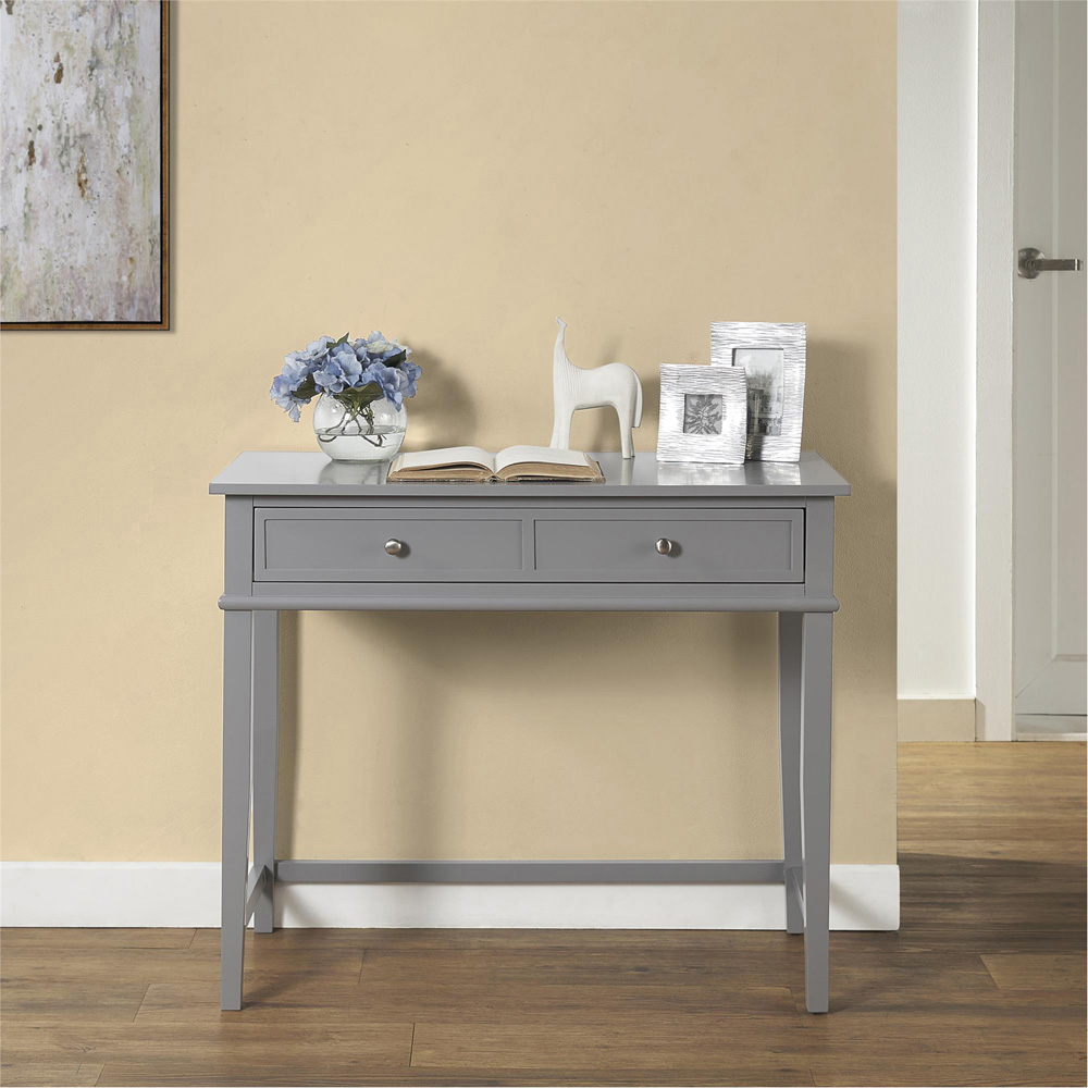 Dorel Franklin 2 Drawer Writing Desk Grey Image 4