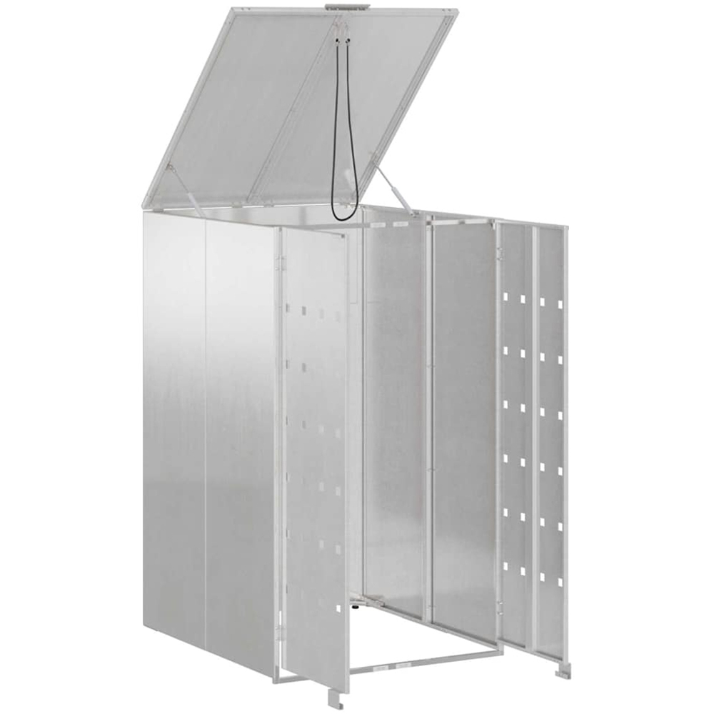 vidaXL Silver Wheelie Bin Storage Shed Image 5