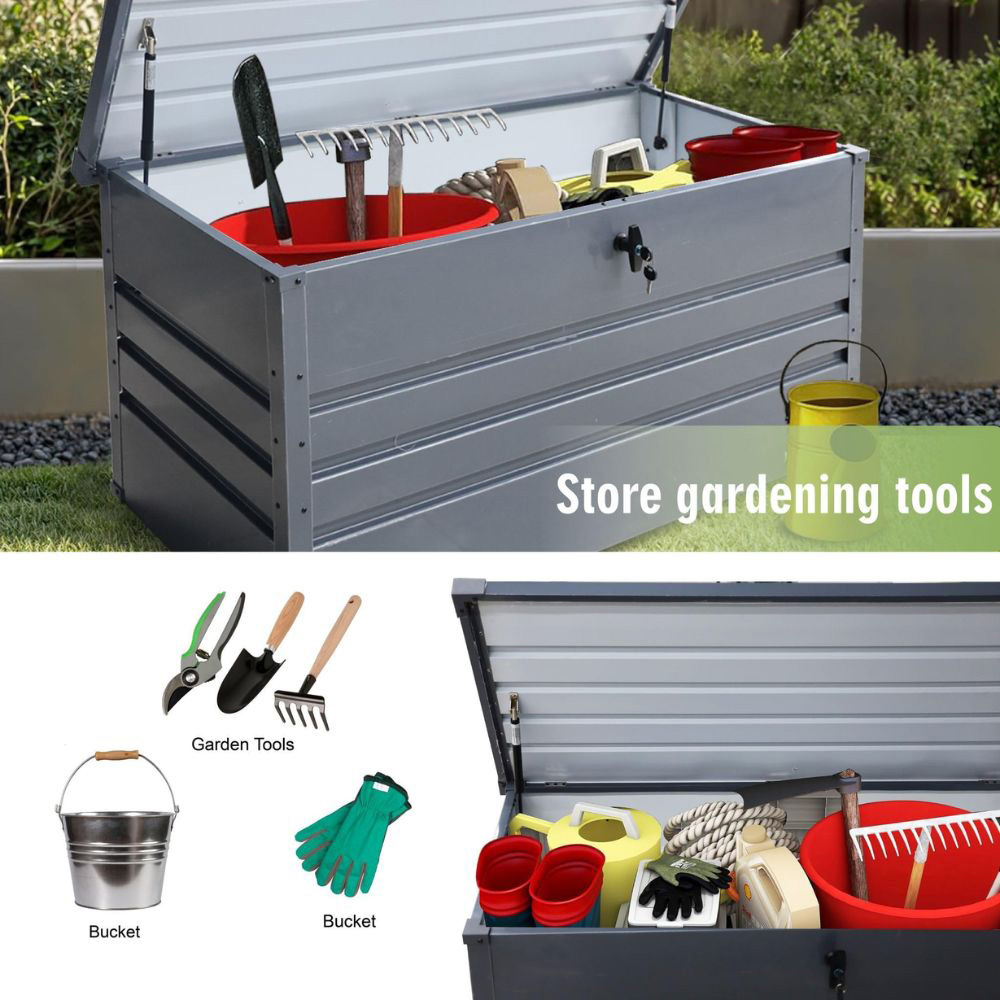 Alivio Grey Waterproof Metal Outdoor Storage Box Image 5