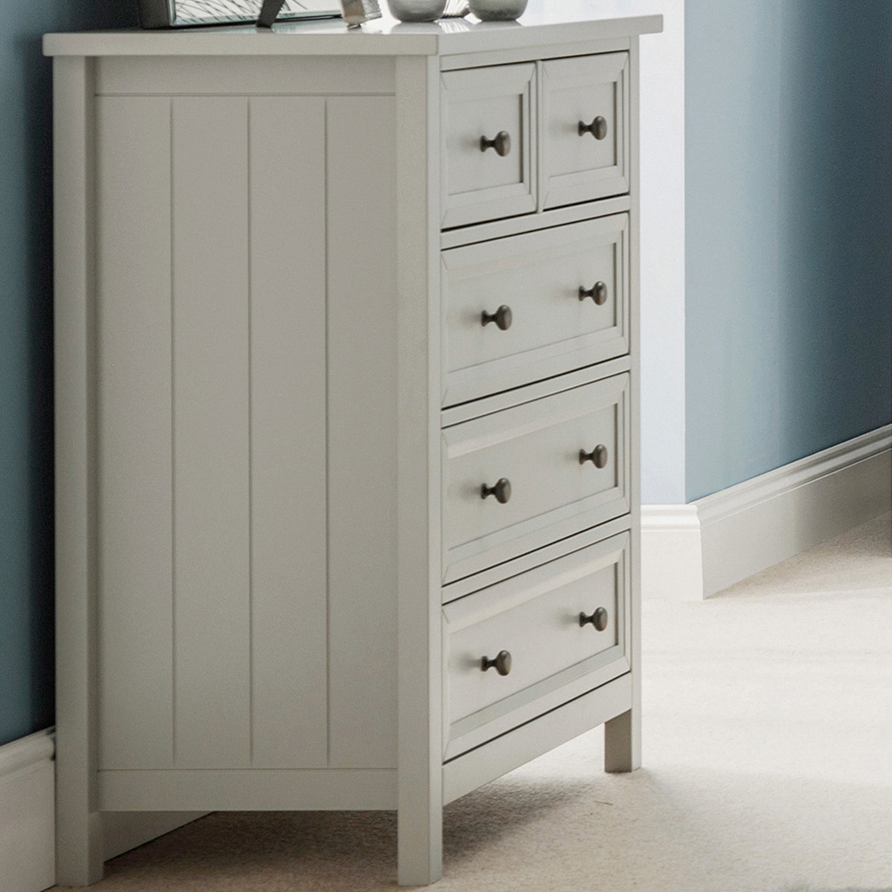 Julian Bowen Maine 5 Drawer Dove Grey Chest of Drawers Image 1