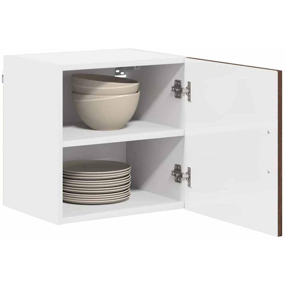 vidaXL Kalmar Single Door Brown Oak Wall Mounted Square Kitchen Cabinet Set of 2 Image 3