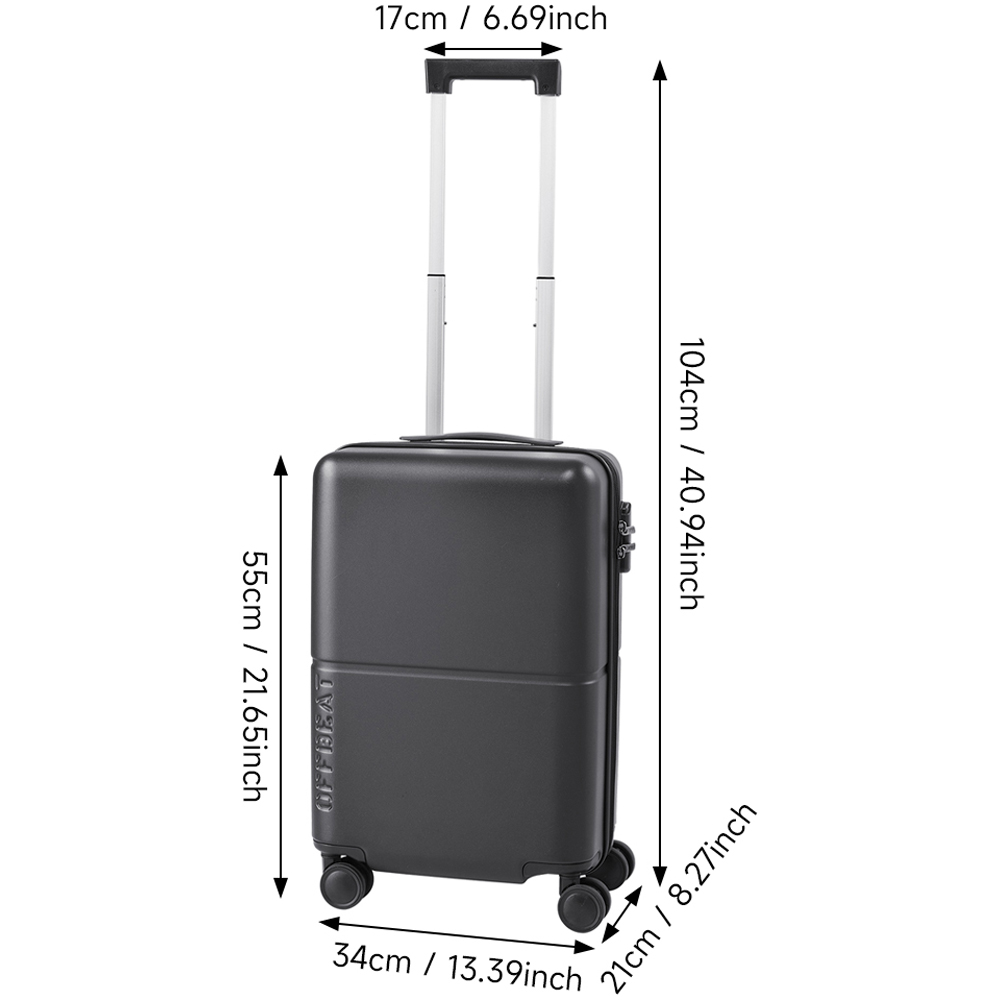 H&O Direct Black Hardside Carry-On Suitcase with Spinner Wheels Image 6