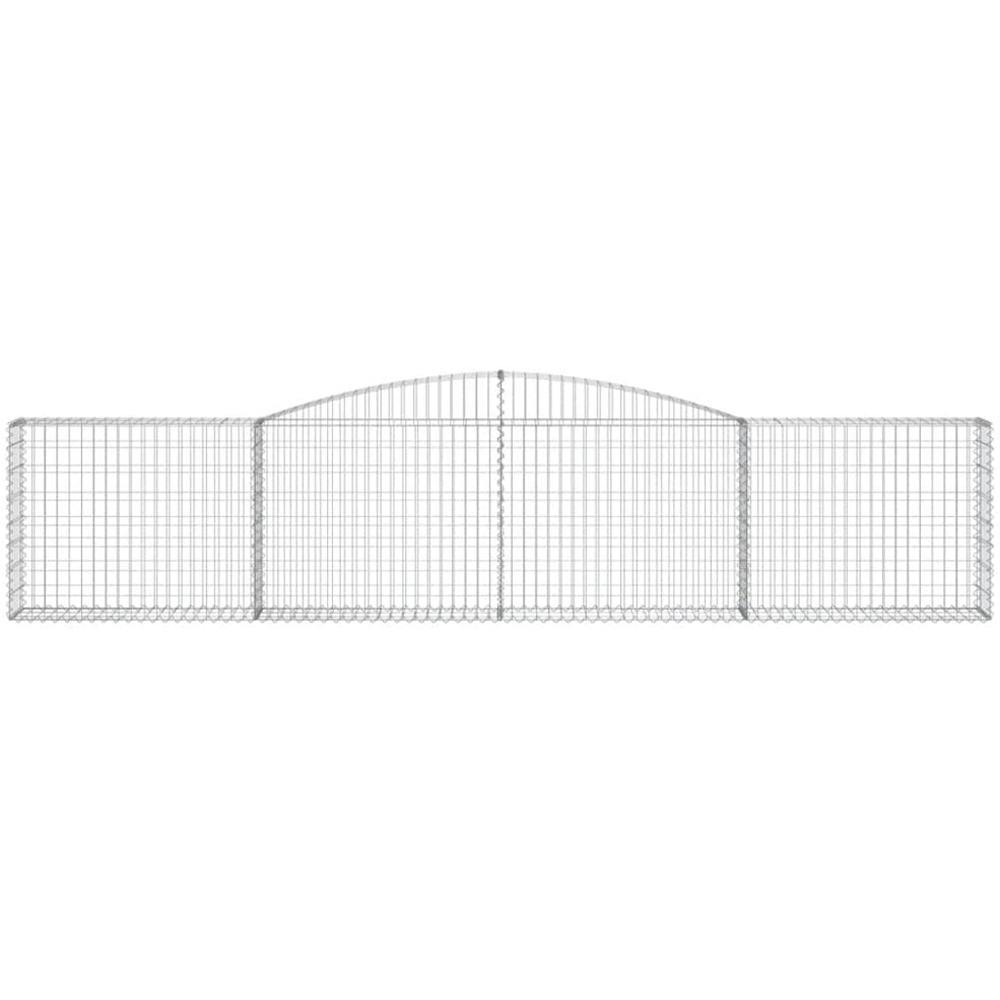 vidaXL Silver Galvanised Iron Arched Gabion Basket 80/100 x 30 x 400cm 15 Pack Image 2