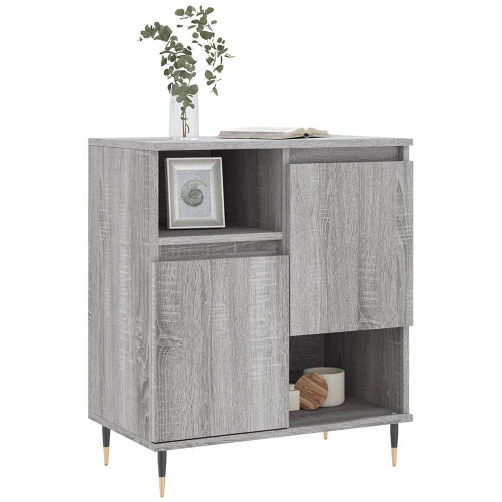 vidaXL 2 Door 2 Shelf Grey Sonoma Sideboard Image 3