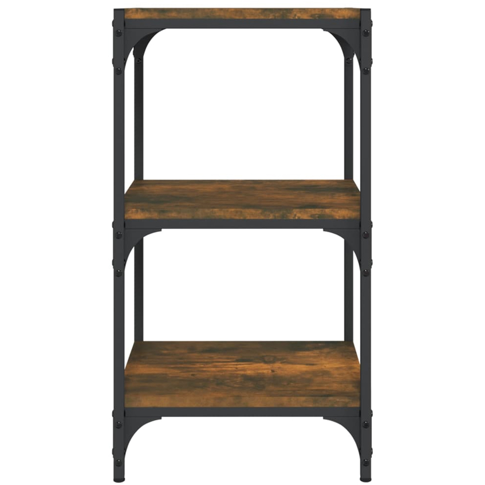 vidaXL 3 Shelf Smoked Oak Bookcase Image 3