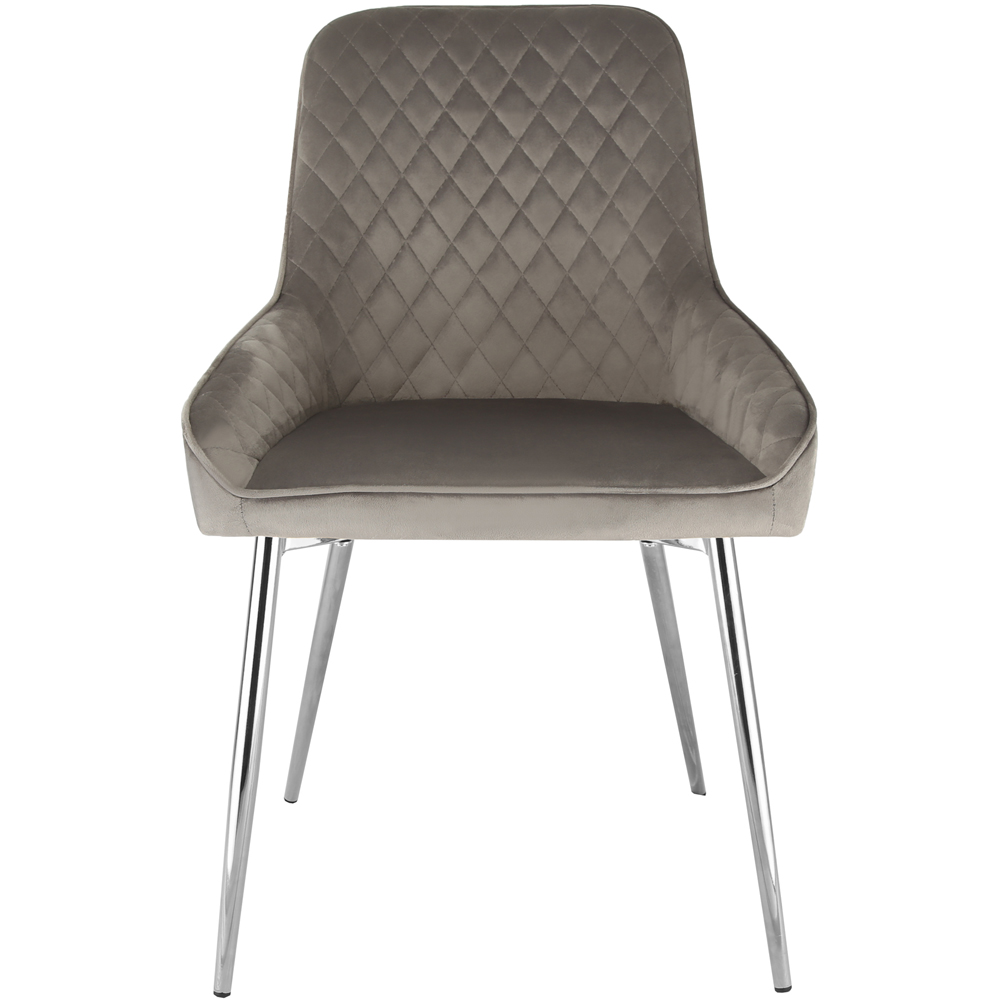 Home Garden Direct Hamilton Set of 2 Grey Velvet Dining Chairs Image 3