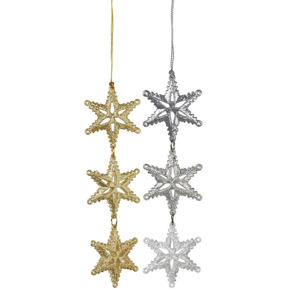 Single Sugar Wonderland Triple Star Ornament in Assorted styles Image 1