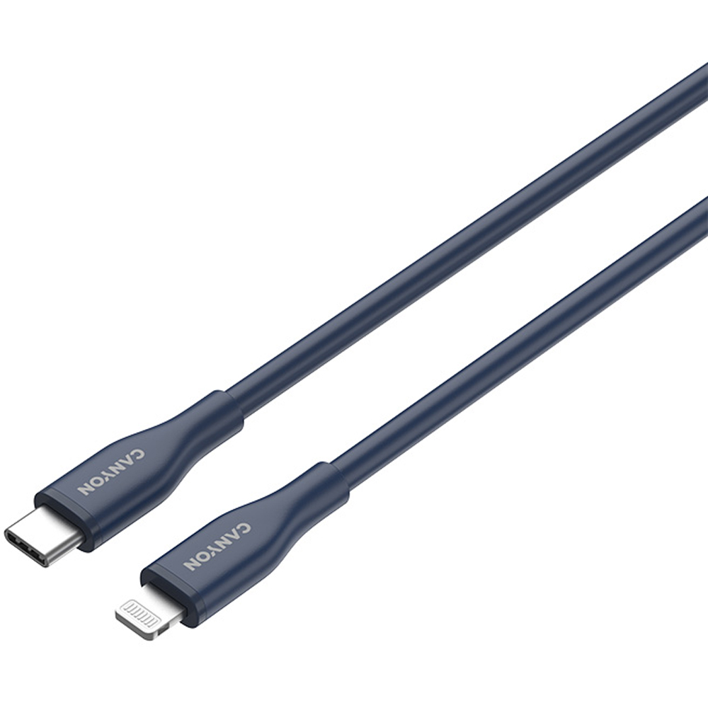 Canyon CNS-CLNM60 Blue Silicon Type-C to Lightning Cable 60W 1m Image 3