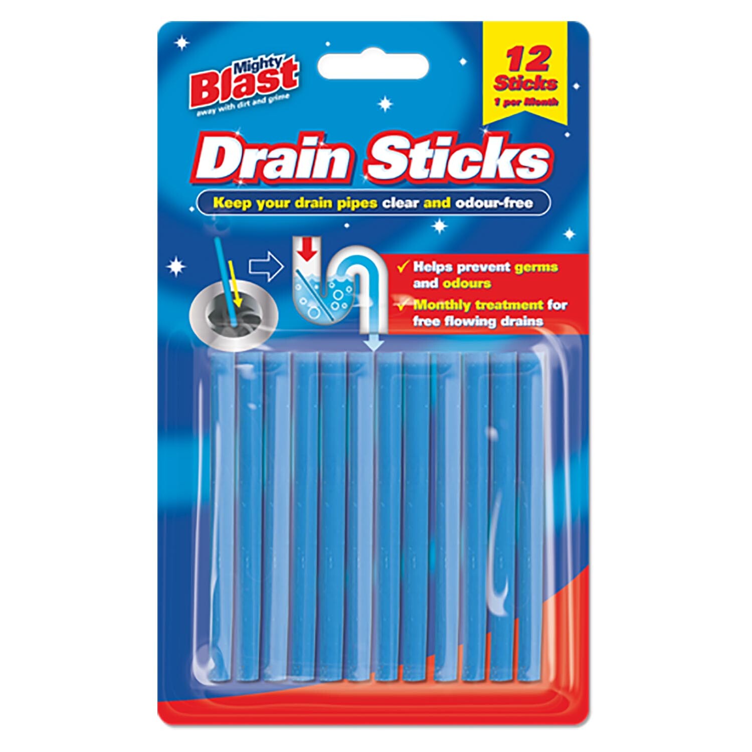 Mighty Blast Drain Sticks 12 Pack Image