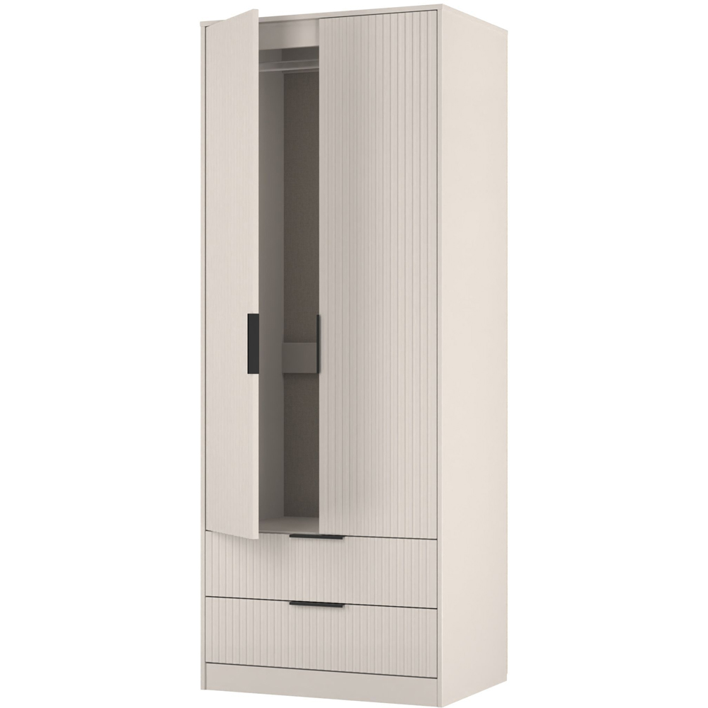 Crowndale Fluted 2 Door 2 Drawer Kashmir Matt Tall Wardrobe Ready Assembled Image 6