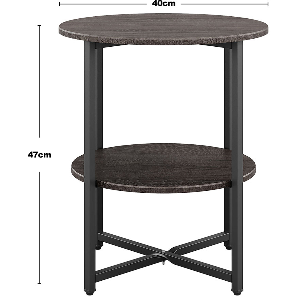 Living and Home 2 Tier Brown Round Coffee Table Image 9
