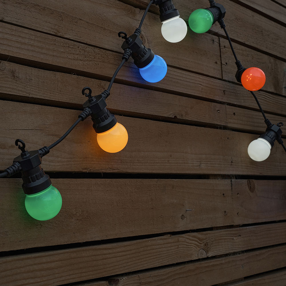 ValueLights 10 Bulb Festoon Multicoloured LED Garden String Light Image 4