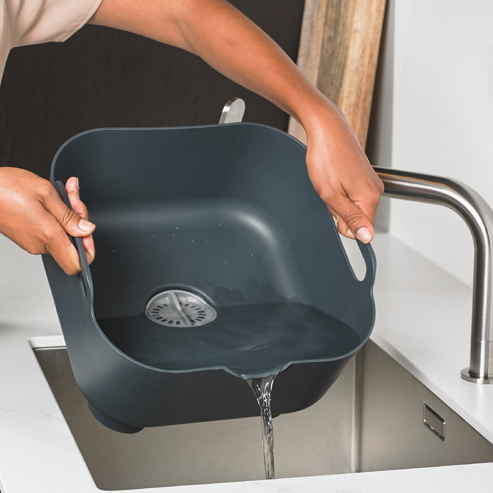 ReBorn Dark Grey Deep Washing Up Bowl with Handles 9L Image 6