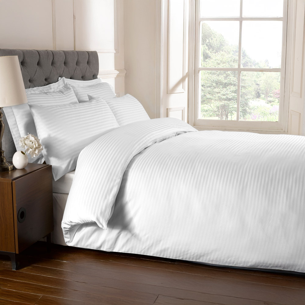 Rapport Home King White 250 Thread Count Cotton Percale Quilt Cover Image 2