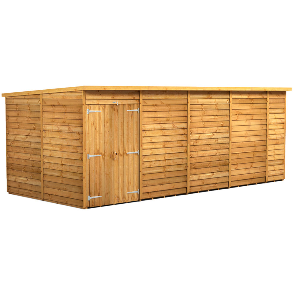 Power Sheds 18 x 8ft Double Door Overlap Pent Wooden Shed Image 1