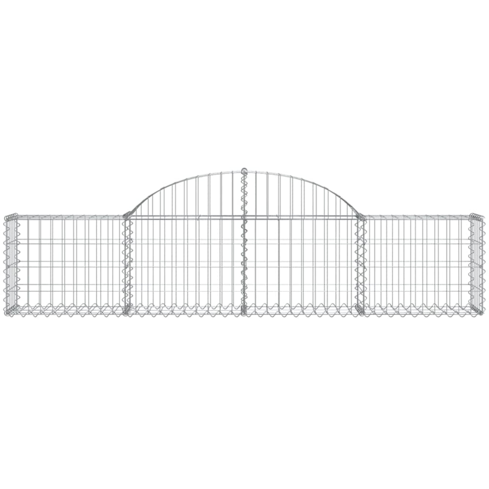 vidaXL Silver Galvanised Iron Arched Gabion Basket 200 x 30 x 40/60cm 20 Pack Image 2