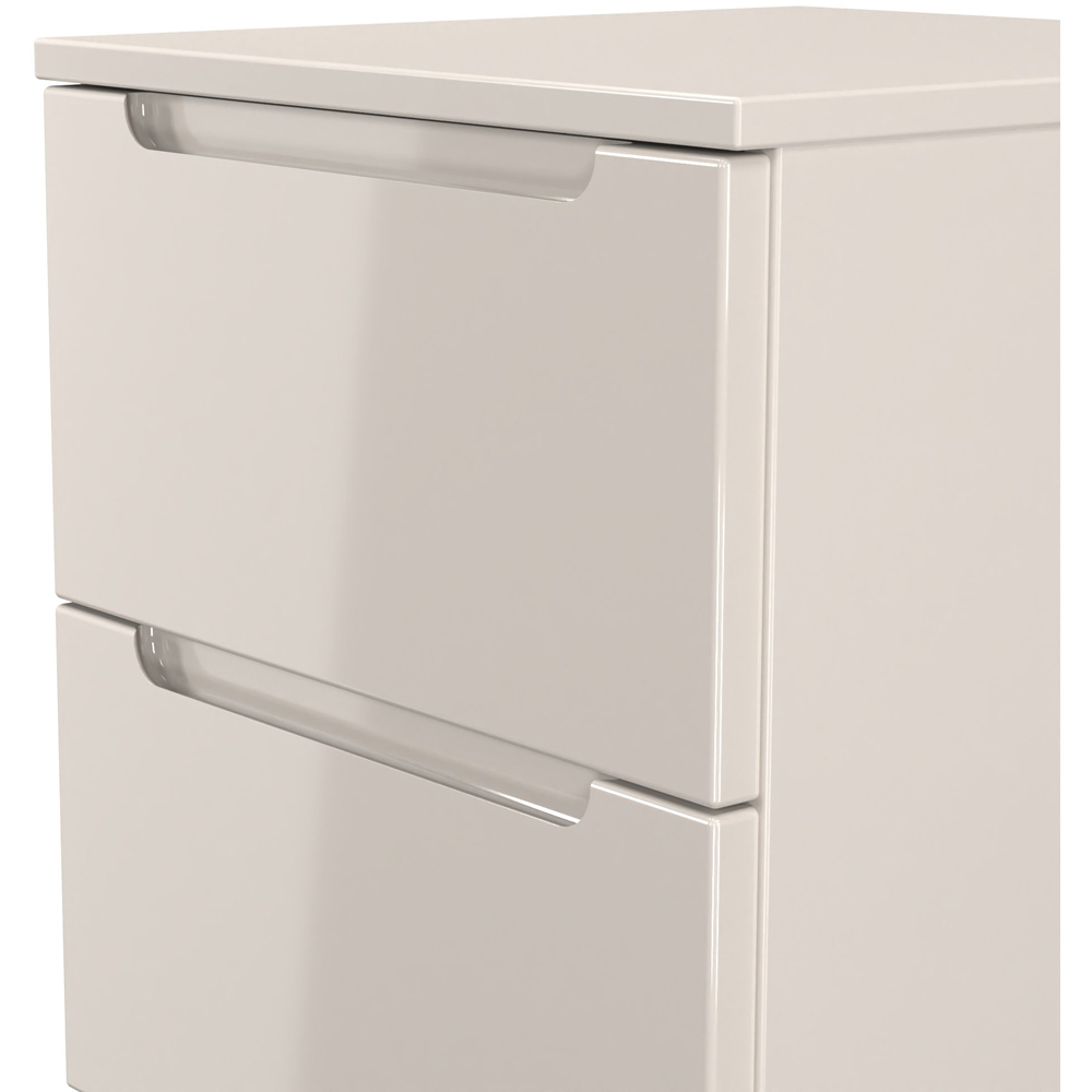 Crowndale Milan 2 Drawer Kashmir Gloss and Kashmir Compact Bedside Cabinet Ready Assembled Image 4