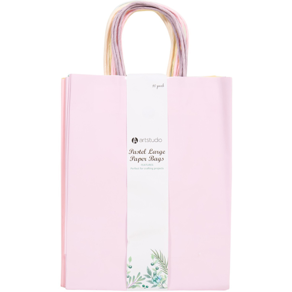Pack of 10 Pastel Large Paper Bags Image 2