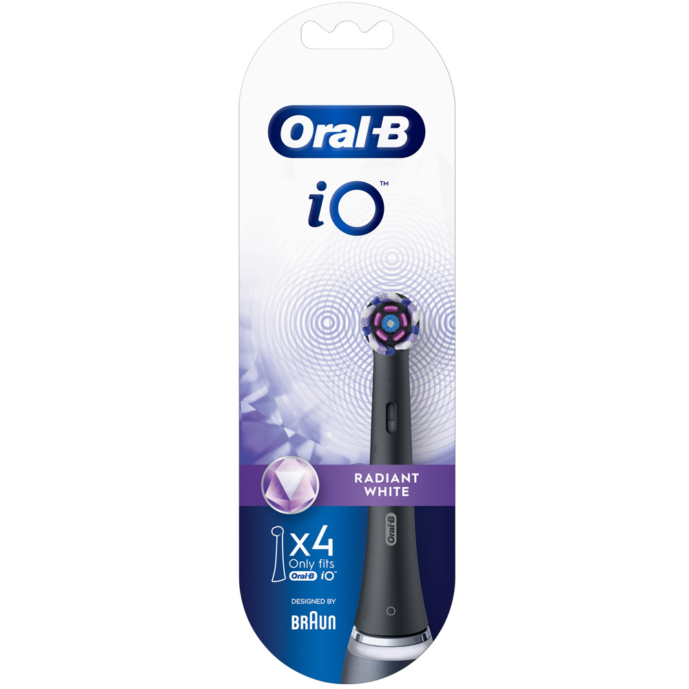 Oral-B Io Radiant White Black 4CT Refill Heads Image 1