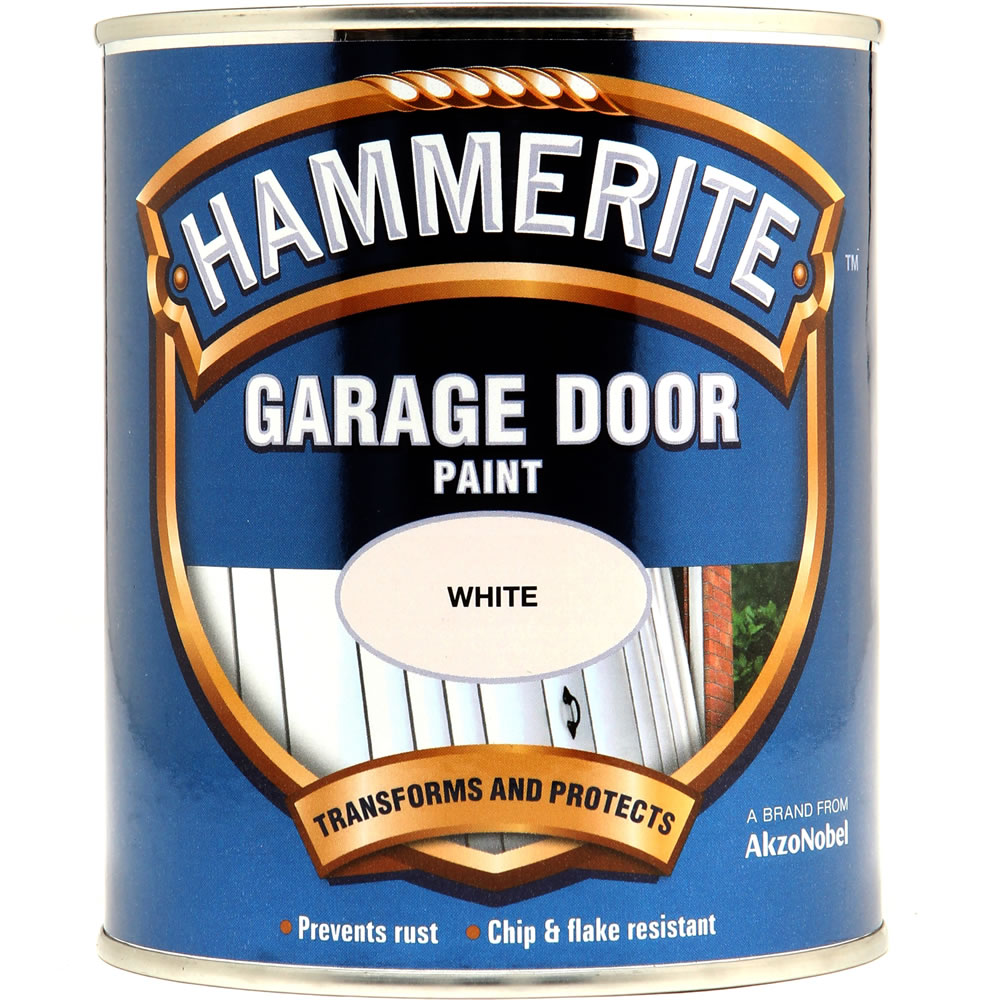 Hammerite White Garage Door Paint 750ml Image 1