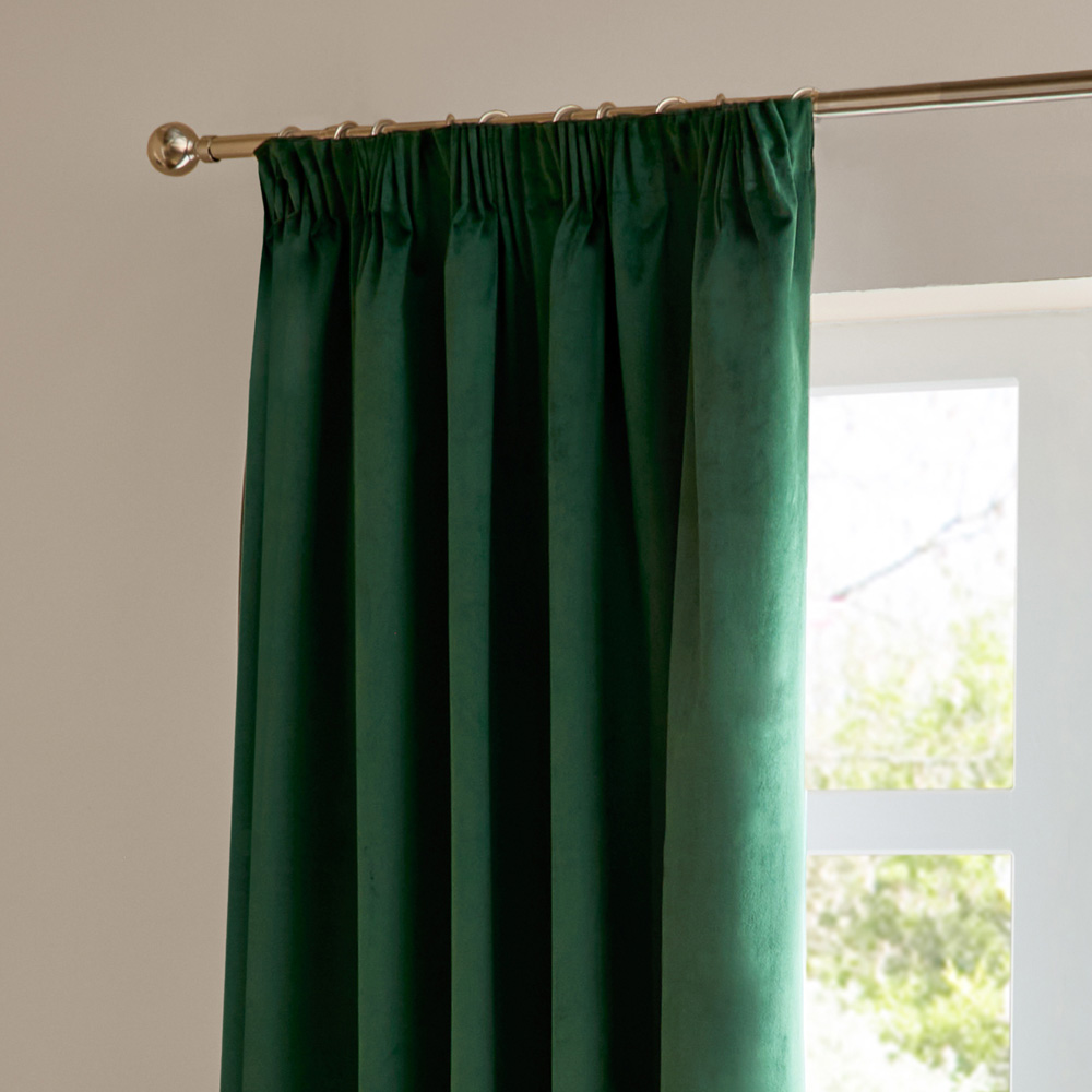 Furn The Ultimate Emerald Velvet Blackout Pencil Pleat Curtains 229 x 229cm Image 4