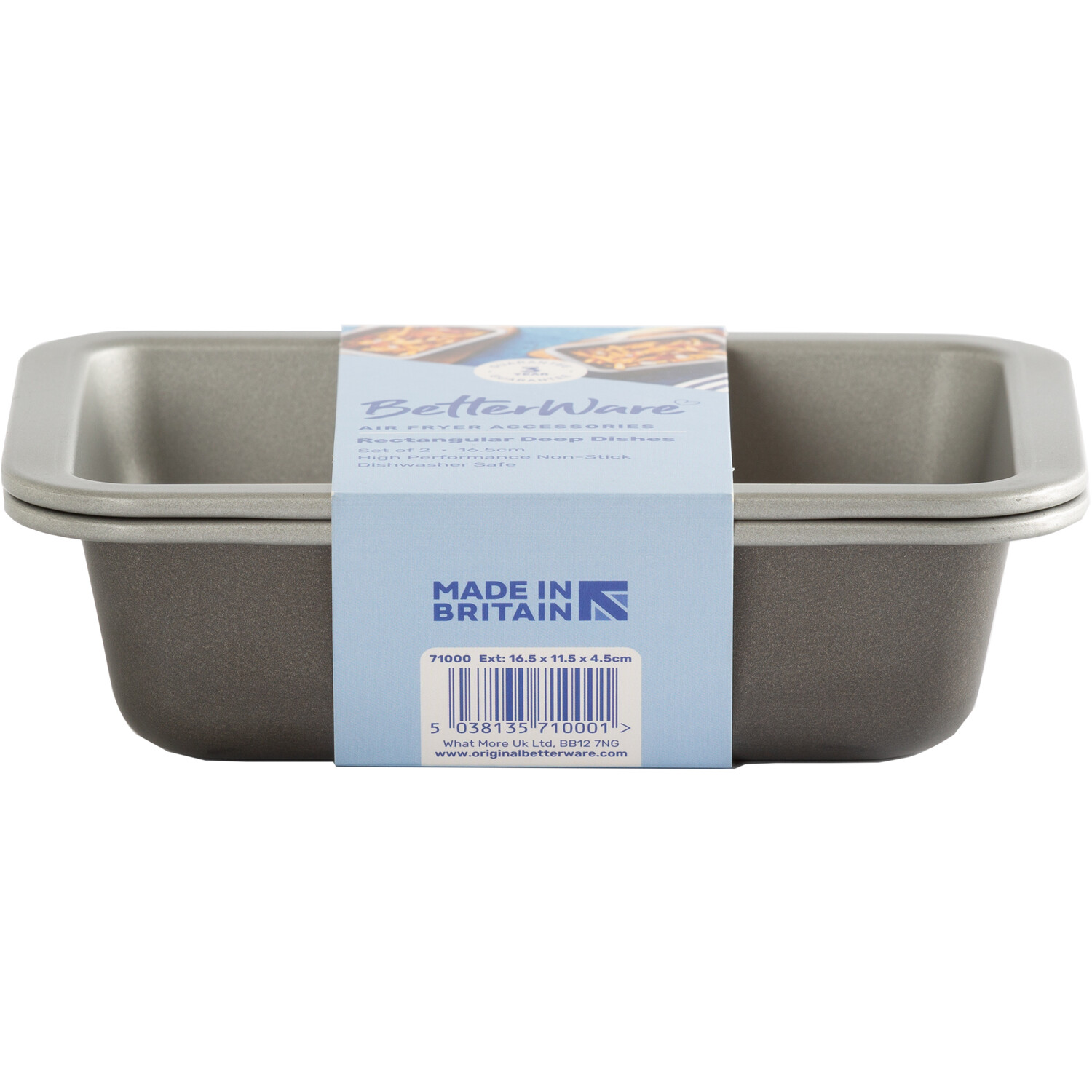 Set of 2 Air Fry Mini Deep Dishes Grey Image 2