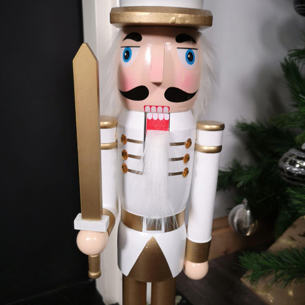 Samuel Alexander Wooden Nutcracker Soldier Decoration with White Body and Shoes Image 3