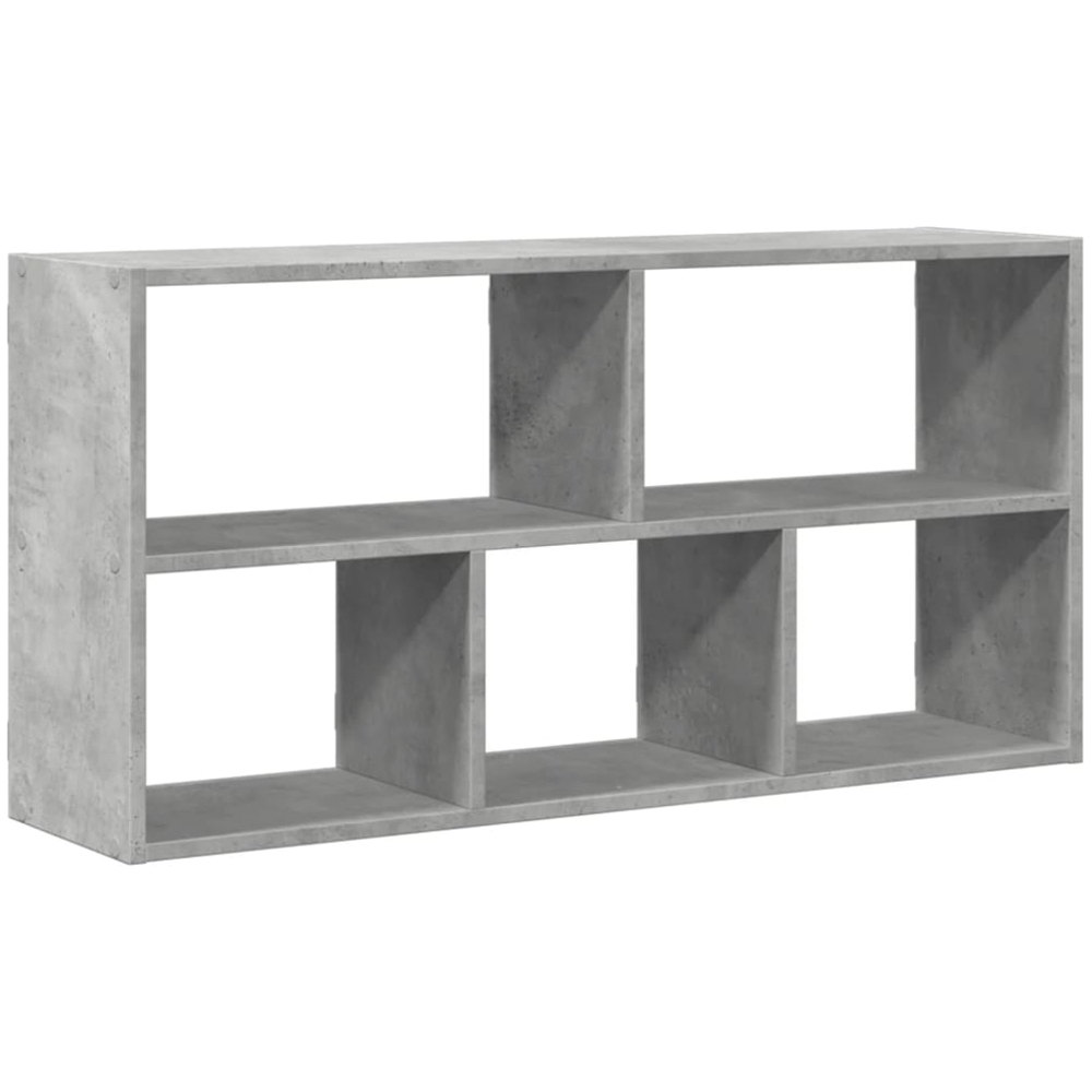 vidaXL 5 Shelf Concrete Grey Floating Wall Shelf Image 1
