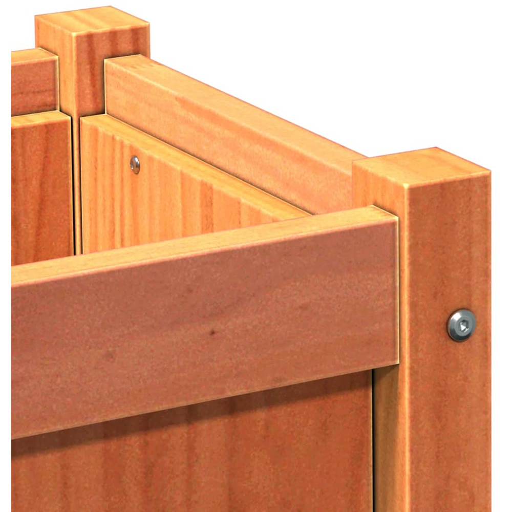 vidaXL Brown Pine Wood Garden Planter 31 x 60 x 31cm Set of 2 Image 9