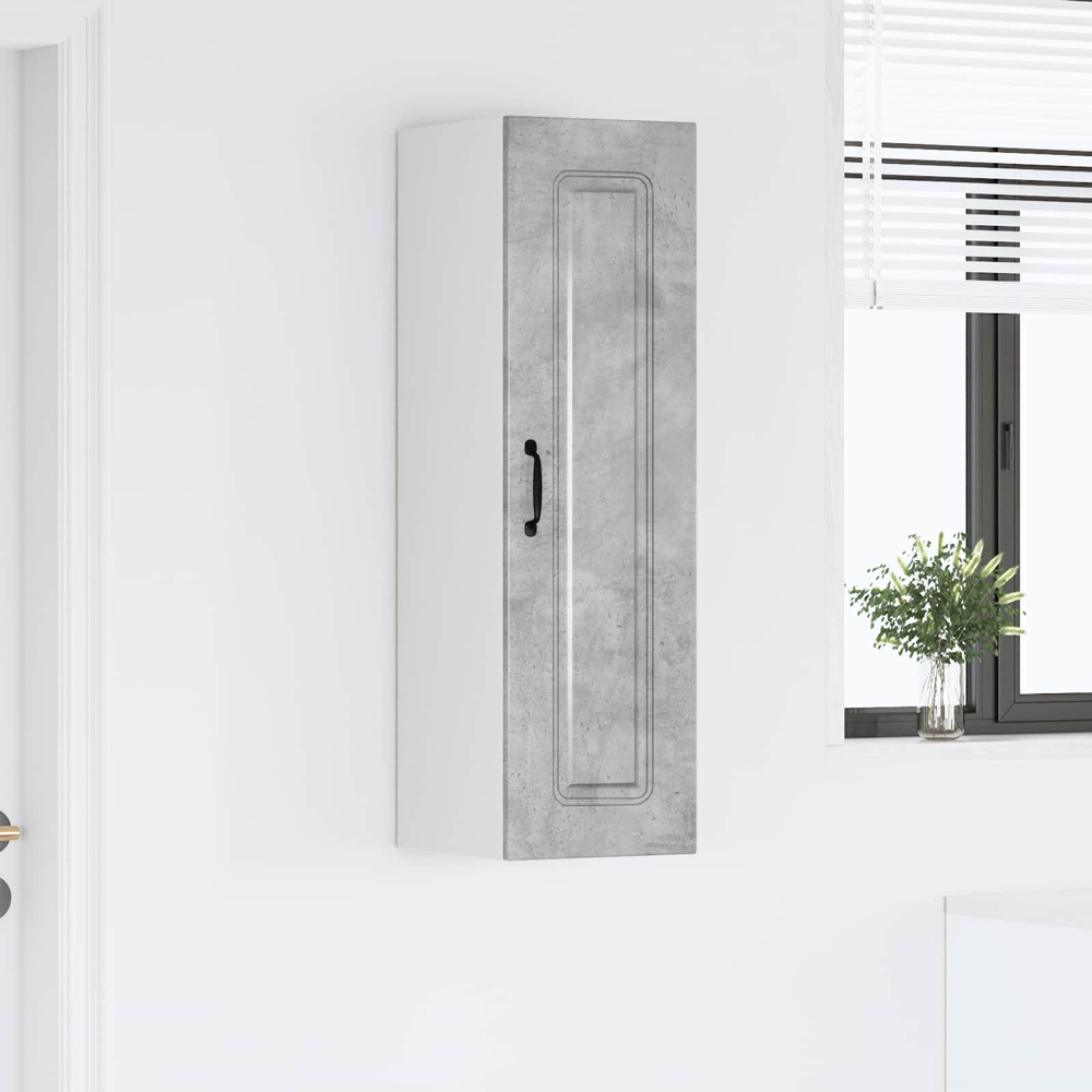 vidaXL Single Door Concrete Grey Kitchen Wall Cabinet Image 9