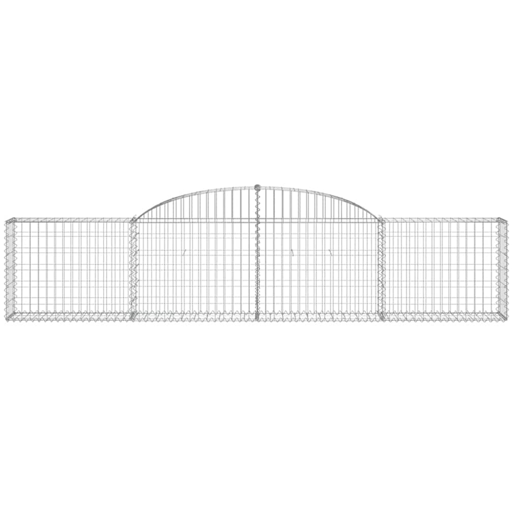 vidaXL Silver Galvanised Iron Arched Gabion Basket 300 x 30 x 60/80cm 4 Pack Image 4