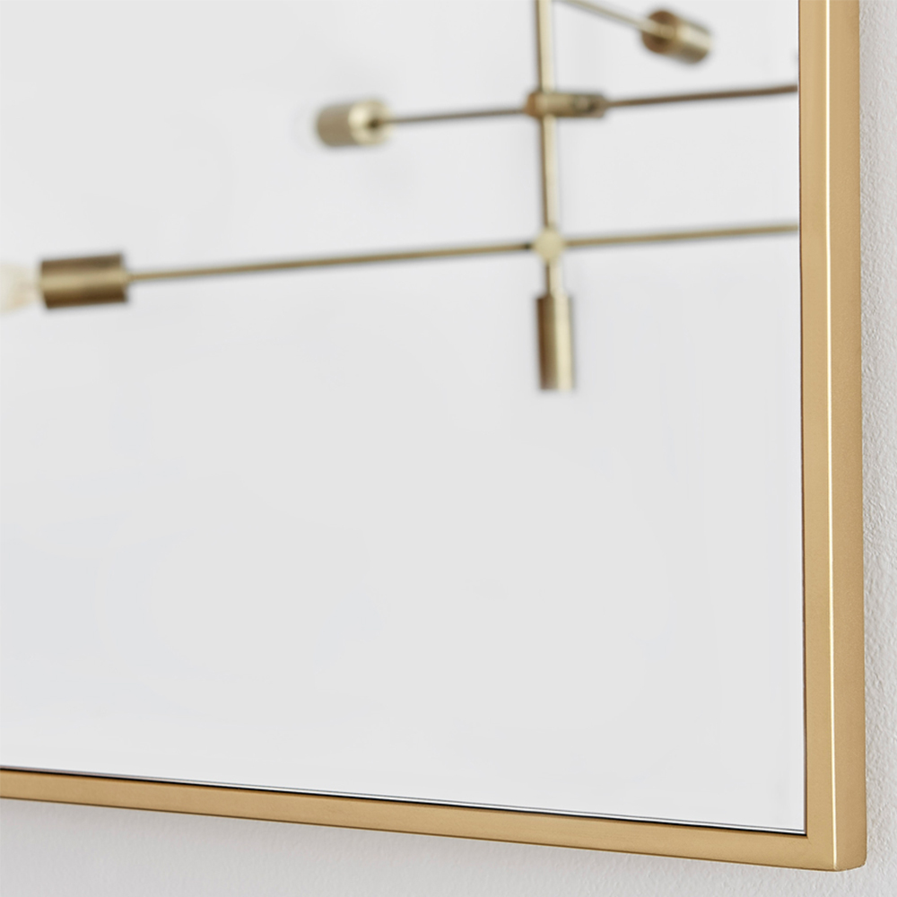 Furniturebox Austen Rectangular Gold Metal Wall Mirror 120 x 80cm Image 6