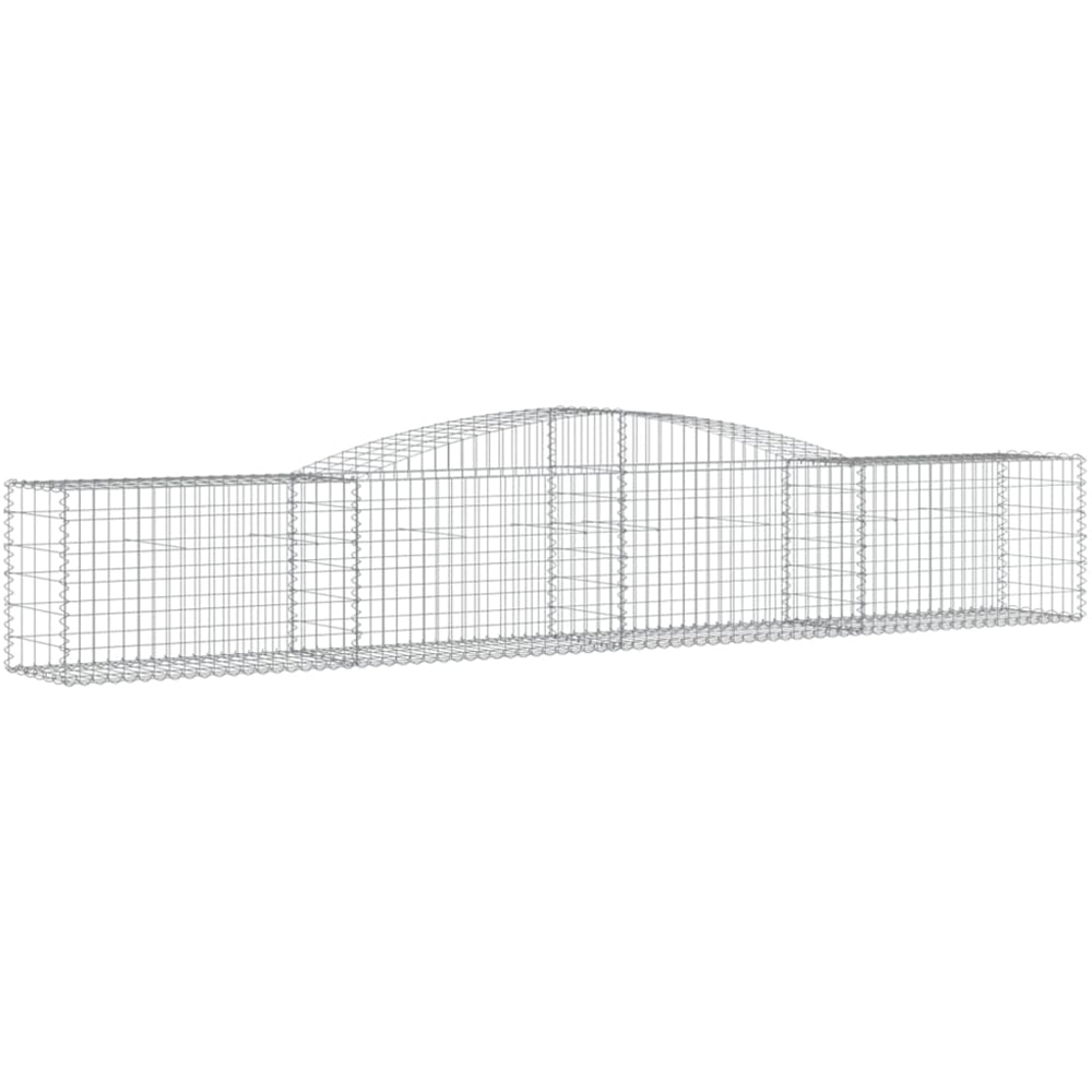 vidaXL Silver Galvanised Iron Arched Gabion Basket 400 x 50 x 60/80cm 20 Pack Image 1
