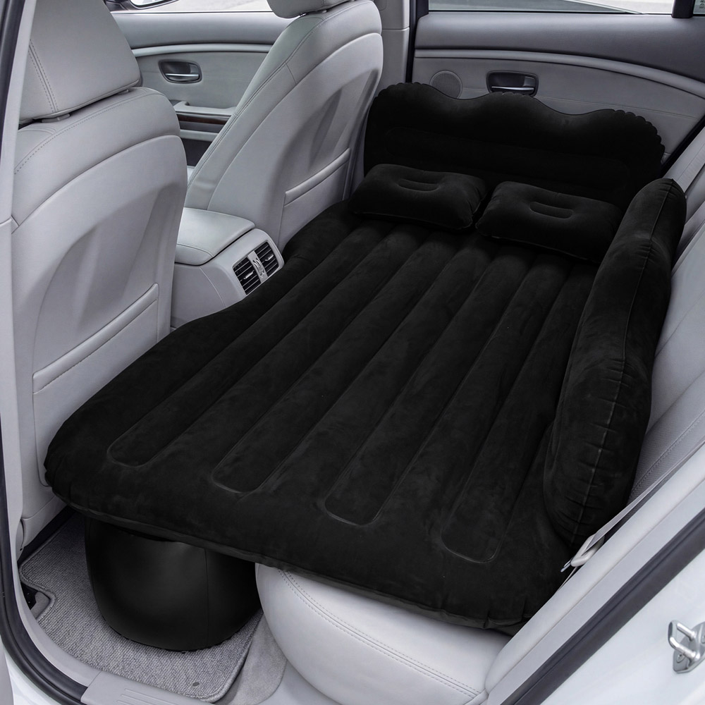 Living and Home Black Extra Thick Car Back Seat Air Mattress Kit Image 2