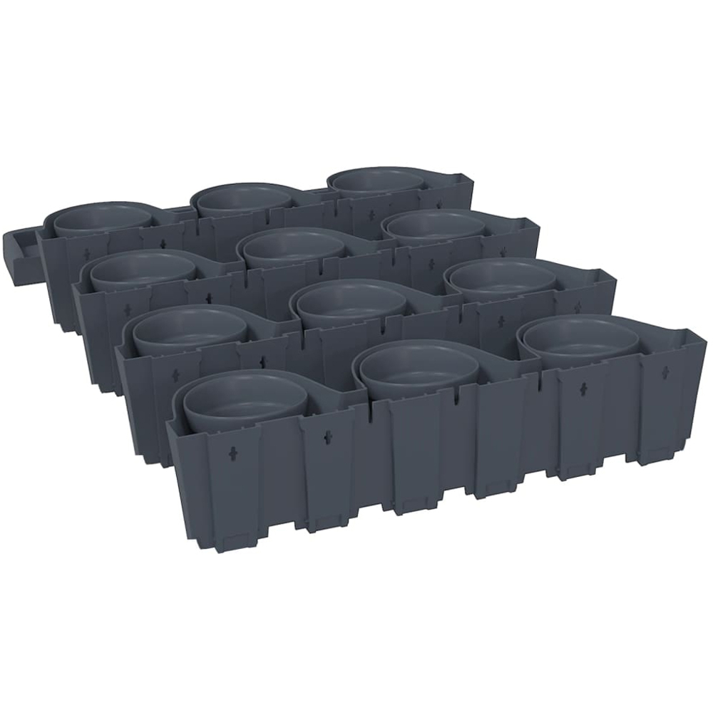 vidaXL Anthracite Polypropylene Garden Planter 750ml 12 Pack Image 5
