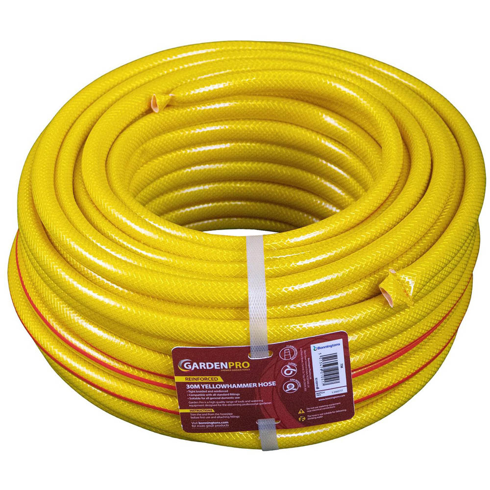 Garden Pro 30m Pro Gold Yellow Kink Resistant Reinforced Garden Hose Pipe Image 9
