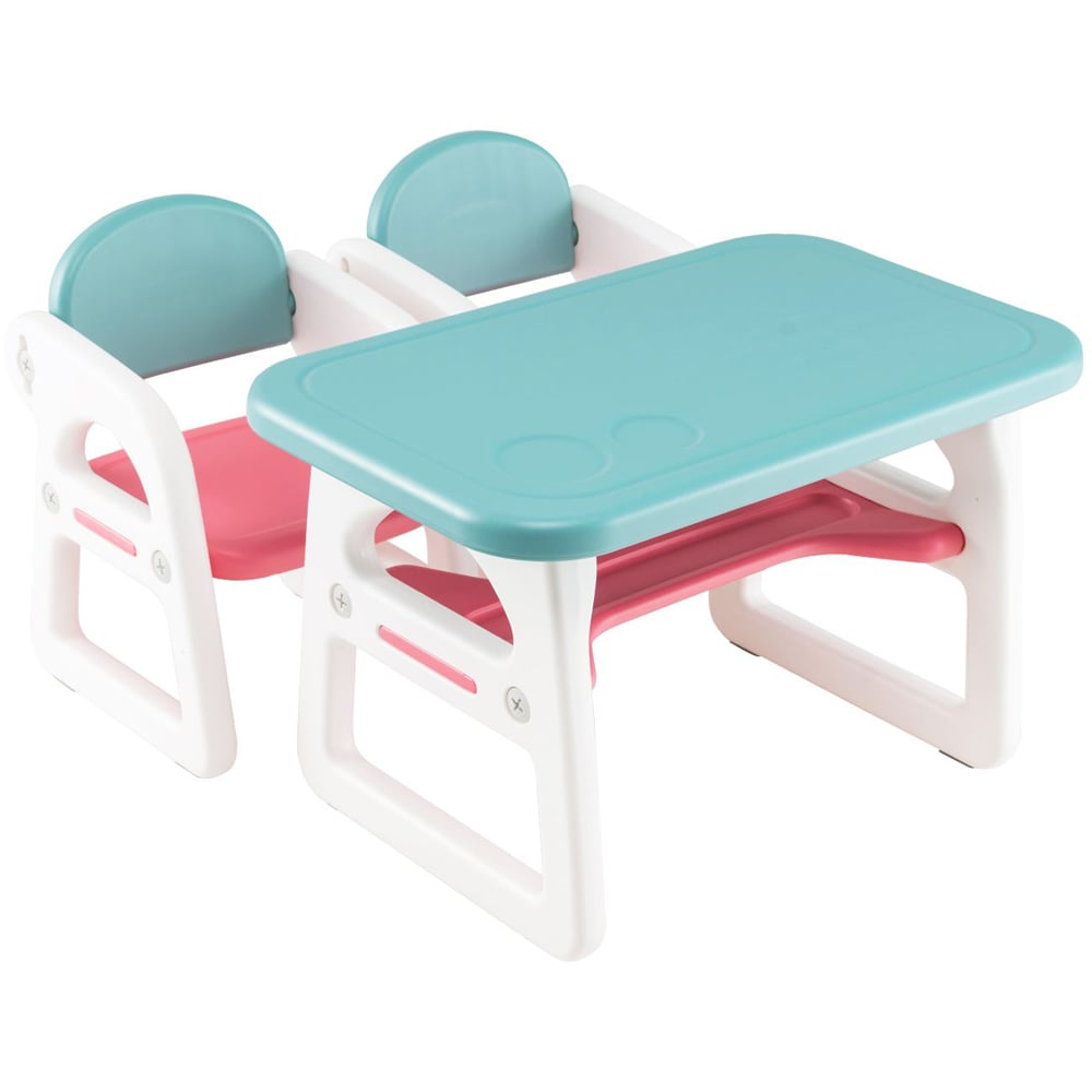 Costway 2 Seater Kids Dining Set Blue Image 2