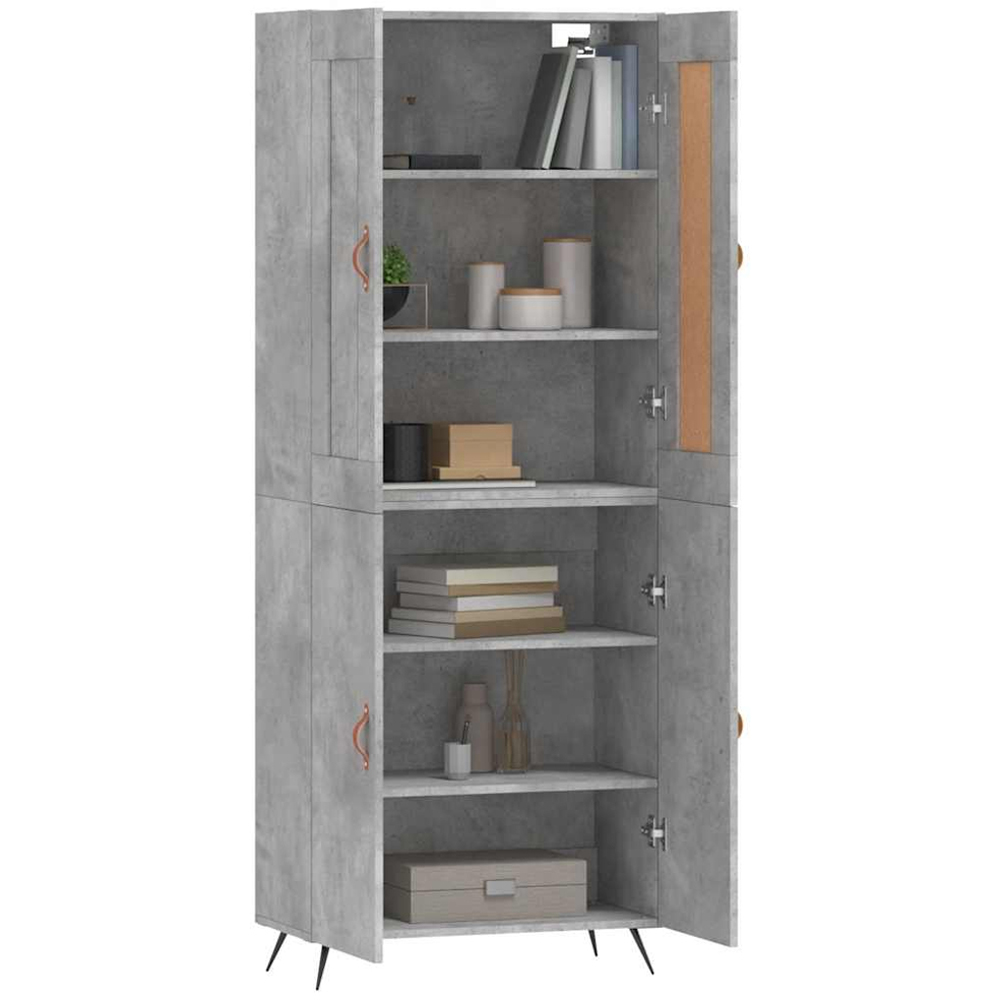 vidaXL 4 Door Concrete Grey Highboard Image 3