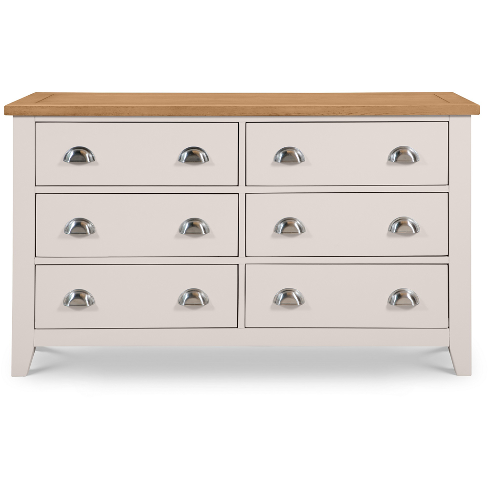 Julian Bowen Richmond 6 Drawer Grey and Oak Wide Chest of Drawers Image 2