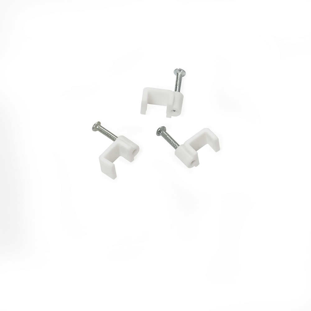 Wilko 20 pack 0.75mm White Flat Cable Clip Image