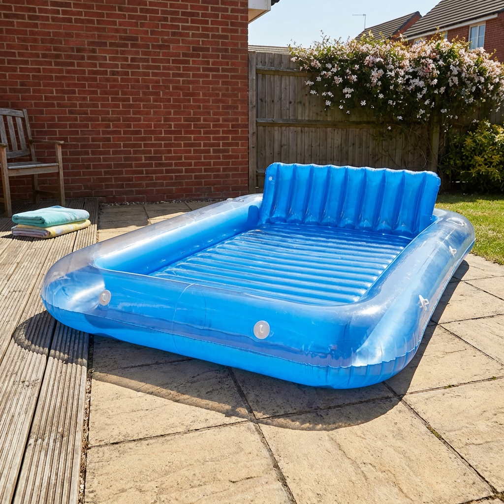 Double Inflatable Float Bed Blue Image 7