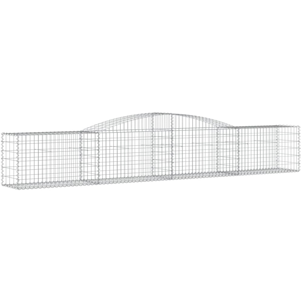 vidaXL Silver Galvanised Iron Arched Gabion Basket 400 x 50 x 60/80cm 7 Pack Image 1