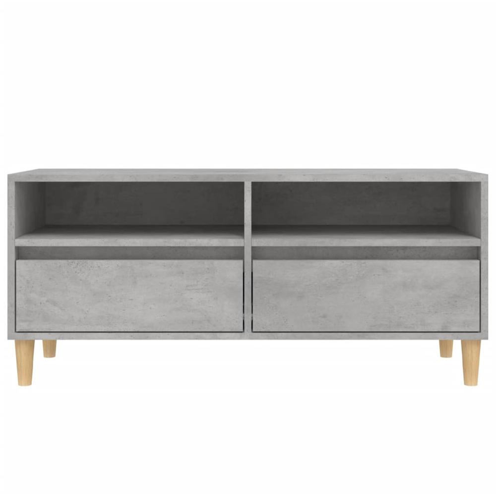 vidaXL 2 Drawer 2 Shelf Concrete Grey TV Cabinet Image 4