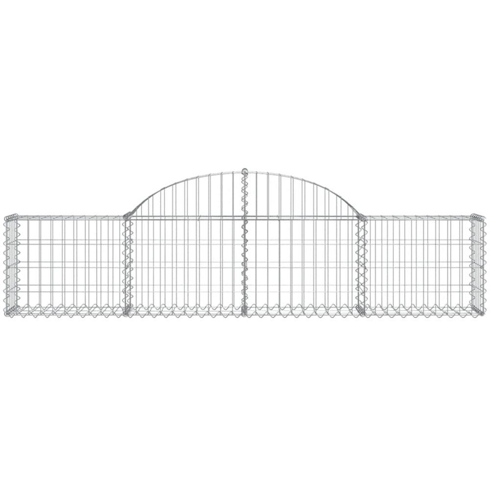 vidaXL Silver Galvanised Iron Arched Gabion Basket 200 x 30 x 40/60cm 12 Pack Image 2