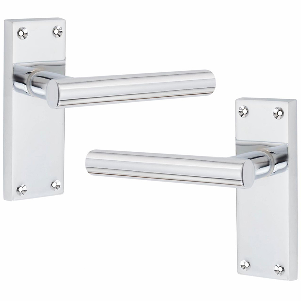 Golden Grace Polished Chrome Victorian Straight T-Bar Latch Door Handle Set 120 x 40mm Image 3