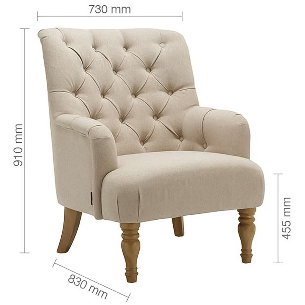 Padstow Button Back Wheat Armchair Image 9