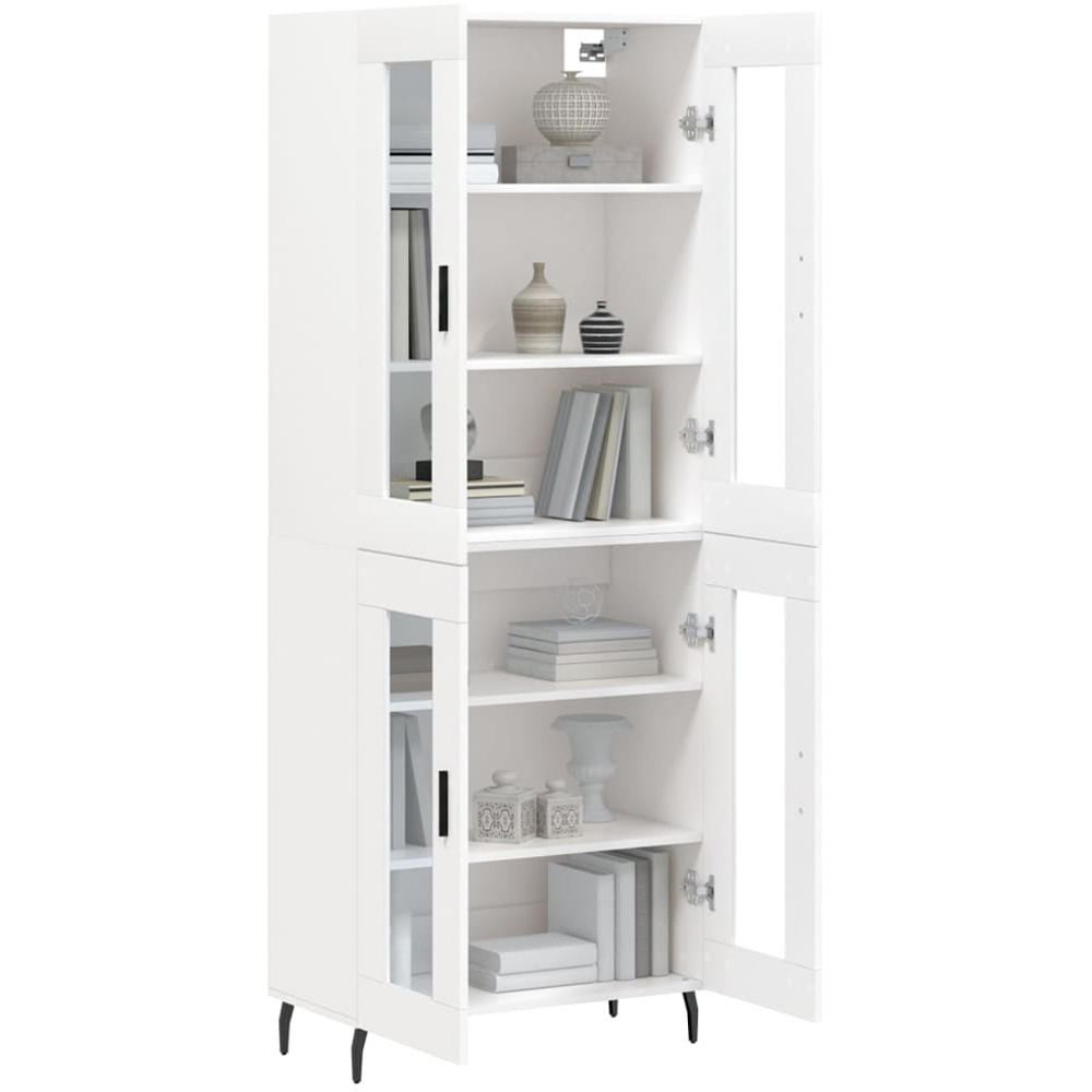 vidaXL 4 Glass Door White Highboard Image 3
