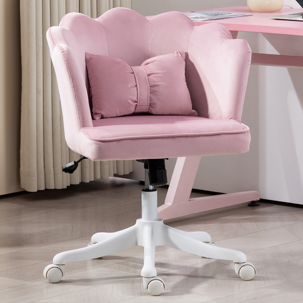 Portland Pink Wide Seat Armless Office Chair with Tilt Function Image 1